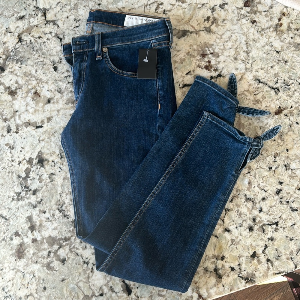 rag & bone, “Stevie” Ankle Bow Tie Skinny Jeans, NWT, Size 27